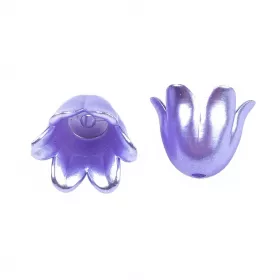 Akrylový zvonek 10x11 mm, 20 ks, perleťová fialová