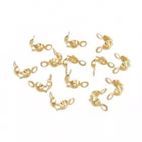 Kalota s očkem 8x4 mm, chirurgická ocel 304, 20 ks, zlatá barva