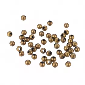 Korálek 4 mm, 100 ks, bronzový
