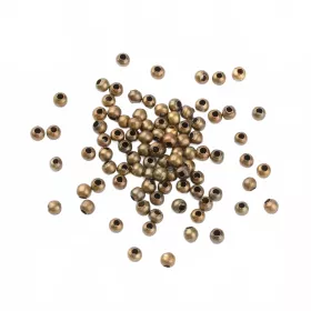 Korálek kovový 3,2 mm, 100 ks, bronzový