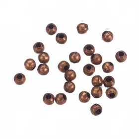 Korálek kovový 3 mm, 100 ks, měděný