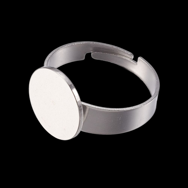 Prsten s ploškou k nalepení 12 mm, chirurgická ocel 304