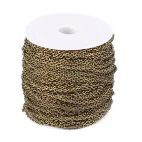 Řetízek se zaobleným článkem 3x2 mm, 1 m, bronzová barva