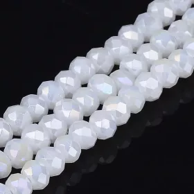 Slavík 3x2 mm, 120 ks, plnobarevná bílá s duhovým pokovem
