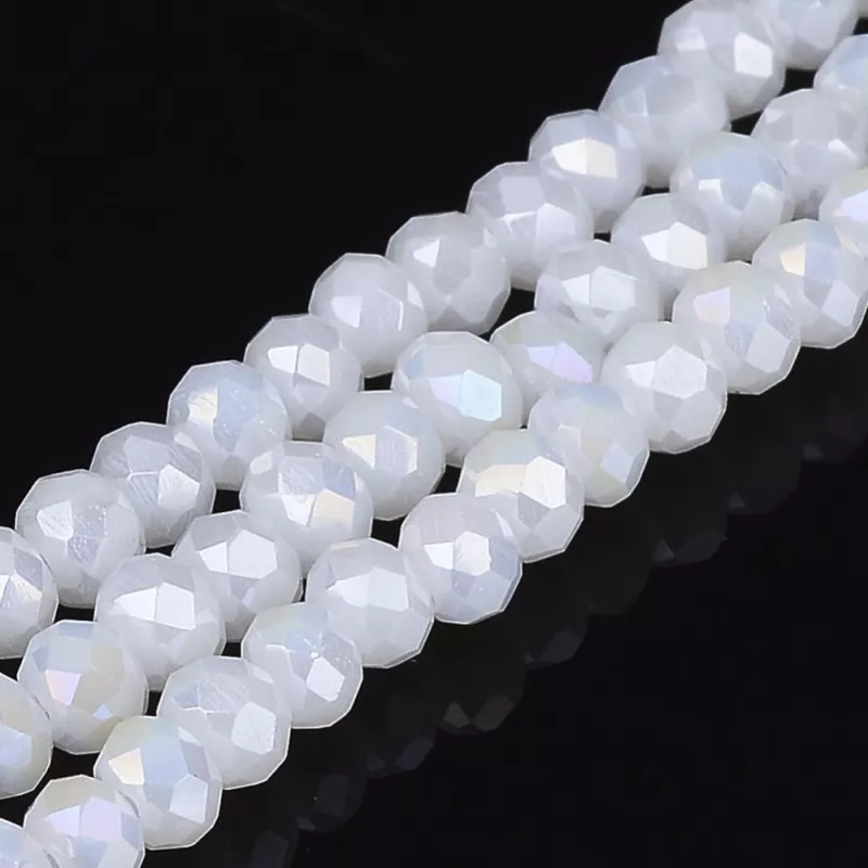 Slavík 3x2 mm, 120 ks, plnobarevná bílá s duhovým pokovem
