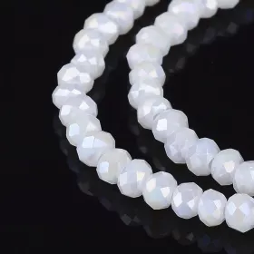 Slavík 3x2 mm, 120 ks, plnobarevná bílá s duhovým pokovem