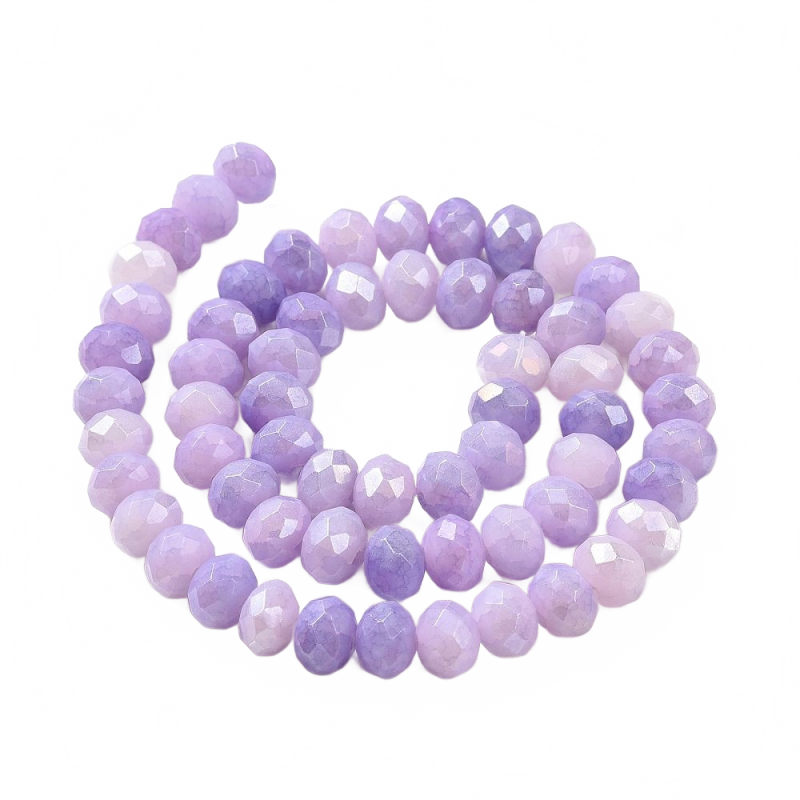 Slavík 8x6 mm, 64 ks, růžovofialová s AB pokovem