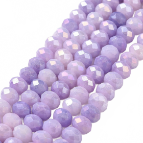 Slavík 8x6 mm, 64 ks, růžovofialová s AB pokovem