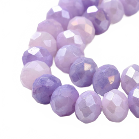 Slavík 8x6 mm, 64 ks, růžovofialová s AB pokovem