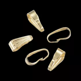 Šlupna z chirurgické oceli 8,5x3,3x4 mm, 10 ks, zlatá barva