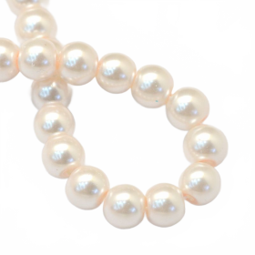 Voskované perle 10 mm, 85 ks, antik bílé