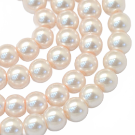 Voskované perle 10 mm, 85 ks, antik bílé