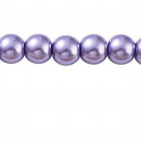 Voskované perle 8 mm, 105 ks, fialové