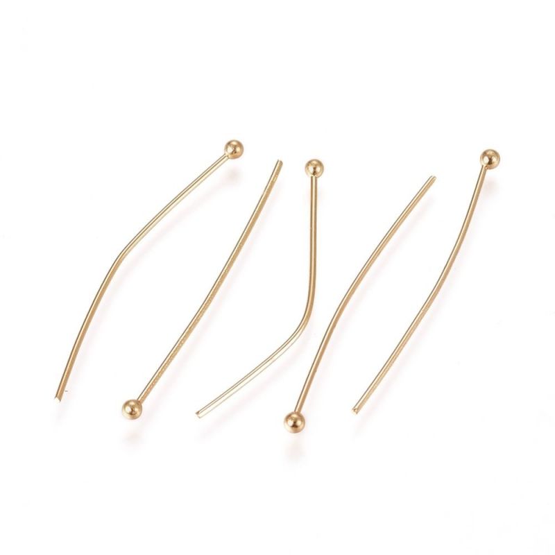 Ketlovací nýt s kuličkou 25x0,6 mm, chirurgická ocel, 20 ks, zlatá barva