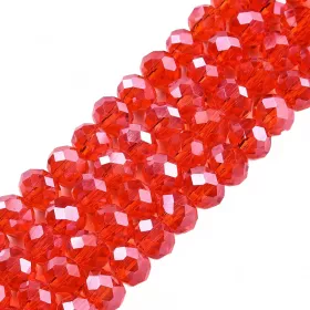 Slavík 8x6 mm, 65 ks, světle červená s lustrovým pokovem