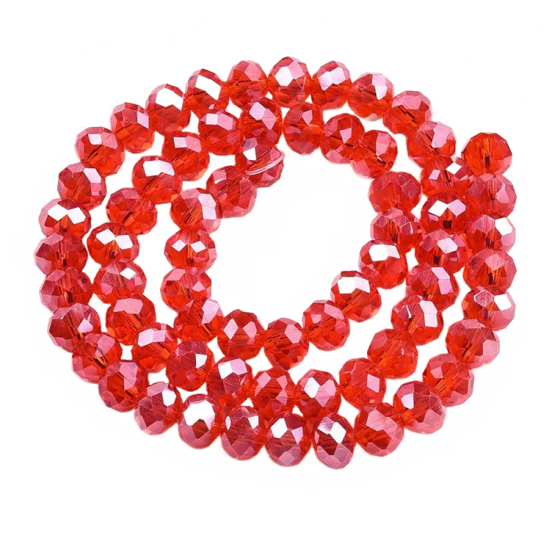 Slavík 8x6 mm, 65 ks, světle červená s lustrovým pokovem
