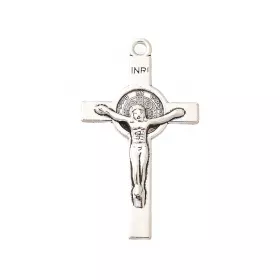 Krížek s ježíšem 36,5x21 mm, starostříbrná barva