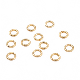 Spojovací kroužek 8x0,8 mm, 50 ks, chirurgická ocel 304, zlaceno 18 kt zlatem