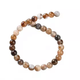 Achát natural 6 mm, 31 ks, camel