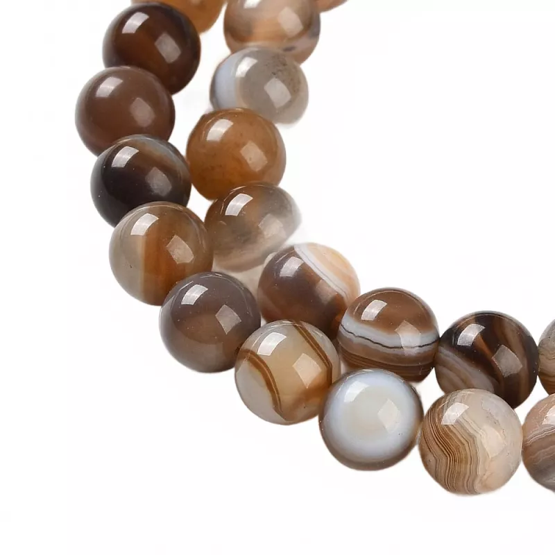 Achát natural 6 mm, 31 ks, camel