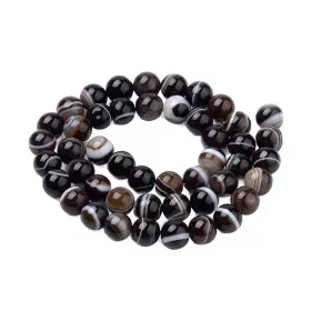 Achát natural 6 mm, 60 ks, černohnědá