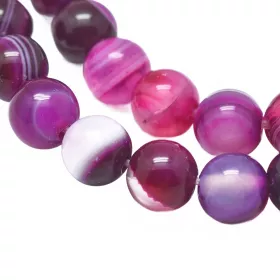 Achát natural 6 mm, 60 ks, fuchsiová