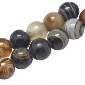 Achát natural 6 mm, 60 ks, hnědá