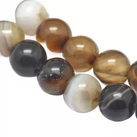 Achát natural 6 mm, 60 ks, hnědá