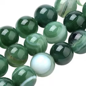 Achát natural 6 mm, 60 ks, zelená