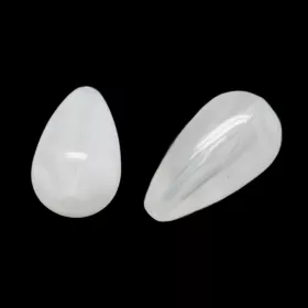 Akrylový drop 14x8 mm, 20 ks, mléčná bílá