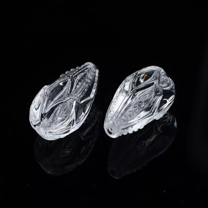 Akrylový drop 20x12 mm, 20 ks, transparentní s reliéfem