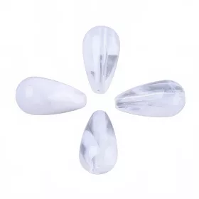 Akrylový drop 22x11,5 mm, 20 ks, mléčná bílá
