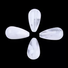 Akrylový drop 22x11,5 mm, 20 ks, mléčná bílá