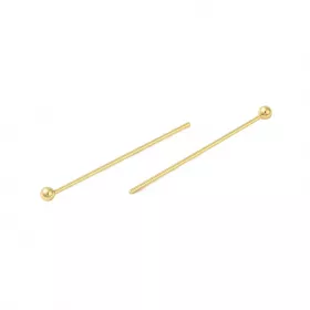 Ketlovací nýt s kuličkou 25x0,7 mm, chirurgická ocel, 20 ks, zlatá barva