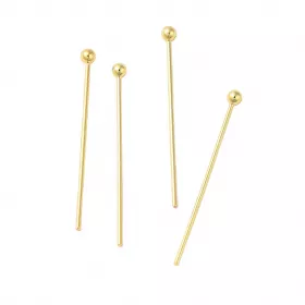 Ketlovací nýt s kuličkou 25x0,7 mm, chirurgická ocel, 20 ks, zlatá barva