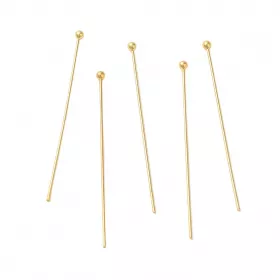Ketlovací nýt s kuličkou 40x0,6 mm, chirurgická ocel, 20 ks, zlatá barva