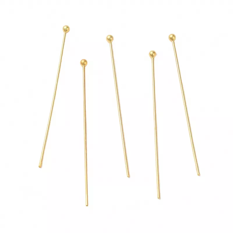 Ketlovací nýt s kuličkou 40x0,6 mm, chirurgická ocel, 20 ks, zlatá barva