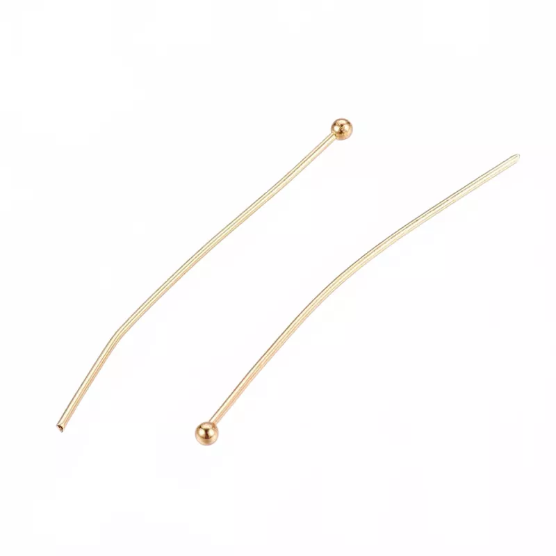 Ketlovací nýt s kuličkou 40x0,7 mm, chirurgická ocel, 20 ks, zlatá barva