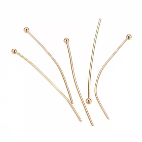 Ketlovací nýt s kuličkou 40x0,7 mm, chirurgická ocel, 20 ks, zlatá barva
