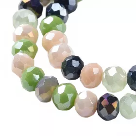 Slavík 4x3 mm, 126 ks, mix zelená, černá a bílá s AB pokovem
