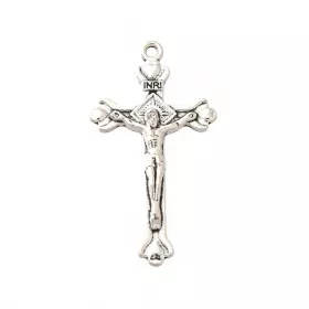 Kríž s ježíšem 42,5x23 mm, 10 ks, starostříbrná barva
