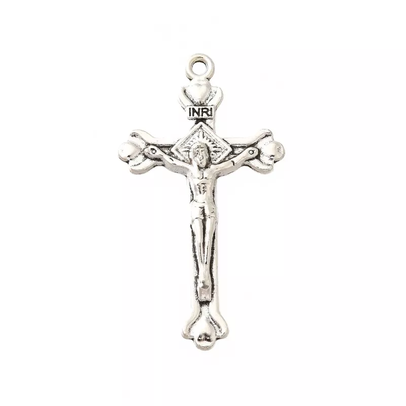 Kríž s ježíšem 42,5x23 mm, 10 ks, starostříbrná barva
