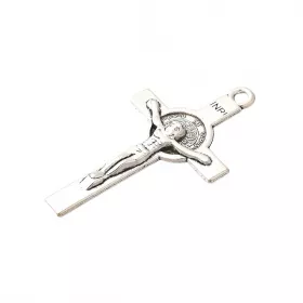 Krížek s ježíšem 36,5x21 mm, 10 ks, starostříbrná barva