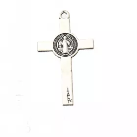 Krížek s ježíšem 36,5x21 mm, 10 ks, starostříbrná barva