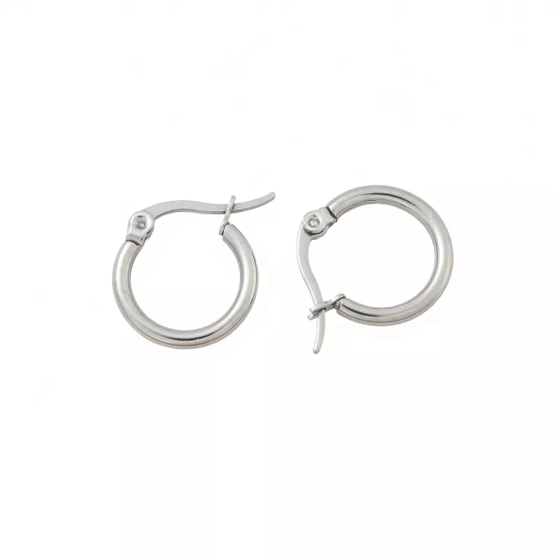 Náušnice kruhy 15x2 mm, chirurgická ocel 304, 2 ks