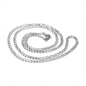Řetízek s karabinkou, chirurgická ocel 304, šířka 3 mm, délka 50 cm
