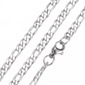 Řetízek s karabinkou, chirurgická ocel 304, šířka 3,7x1,3 mm, délka 45 cm