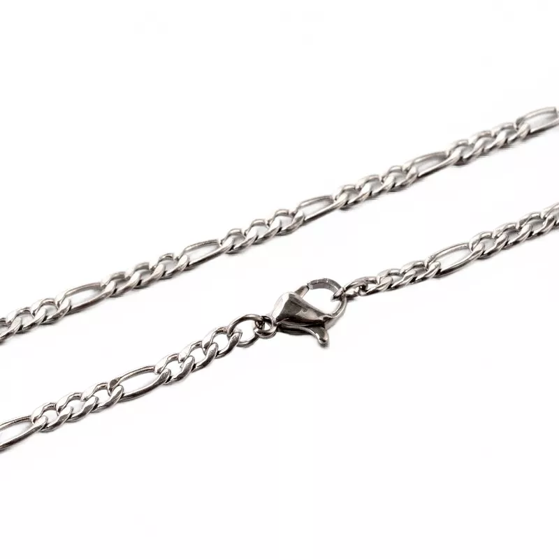Řetízek s karabinkou, chirurgická ocel 304, šířka 3x1 mm, délka 50 cm