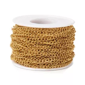 Řetízek z chirurgické oceli, očko 4x3 mm, 1 metr, zlatá barva