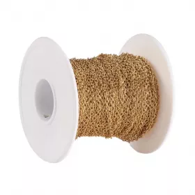 Řetízek z chirurgické oceli, oválné očko 2,5x2 mm, 1 metr, zlatá barva